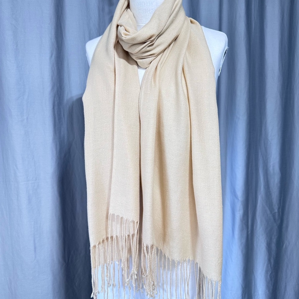 Elegant Cream Scarf Elegant Pashmina Shawl Wrap Soft Cover Up Fashion Scarves
